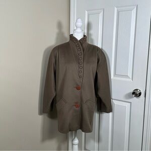 Vintage Portrait Mocha Brown Wool Coat size XL